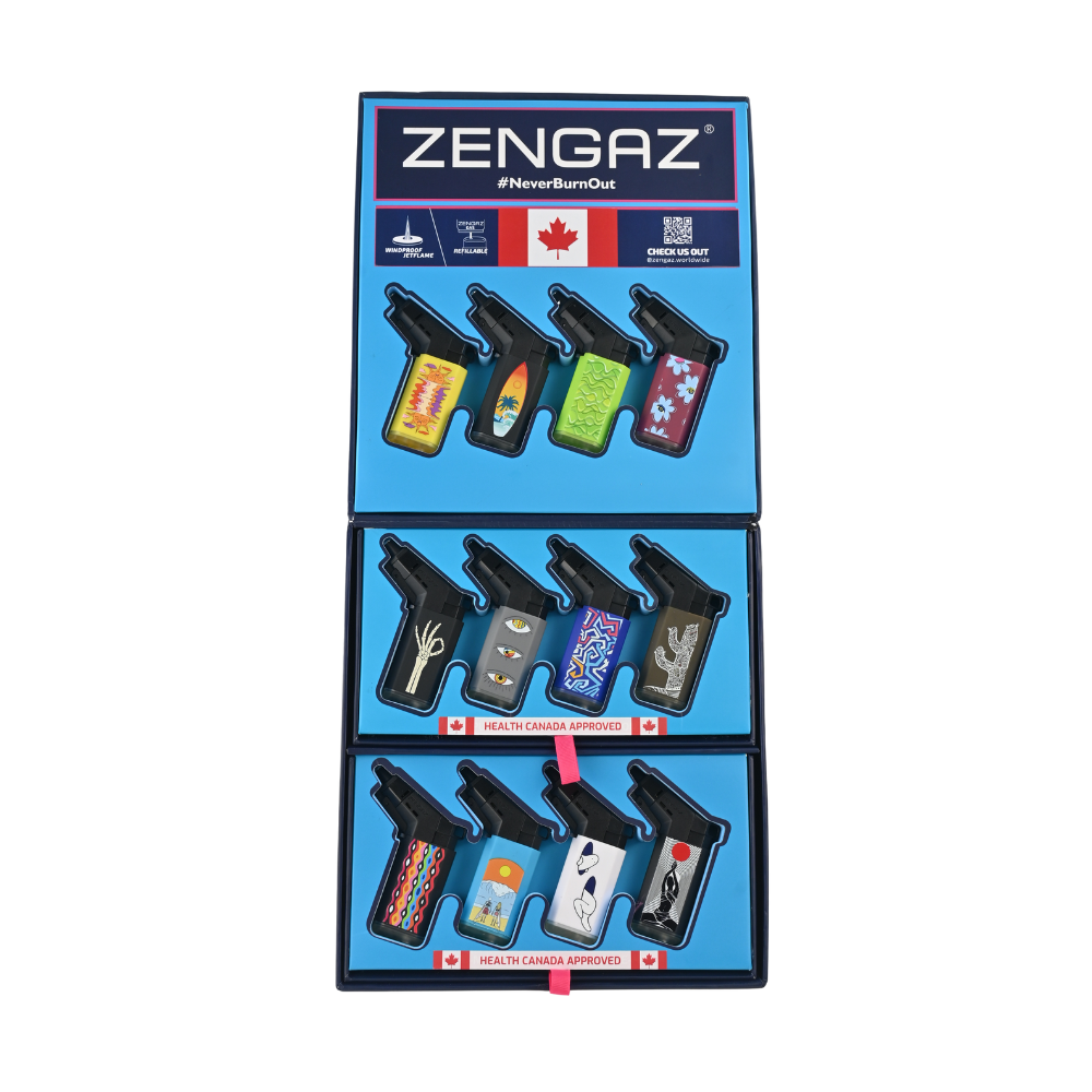 Zengaz Seven Jet (ZL-19) Series 8 Jet Rubberized Cube Lighters - 48ct