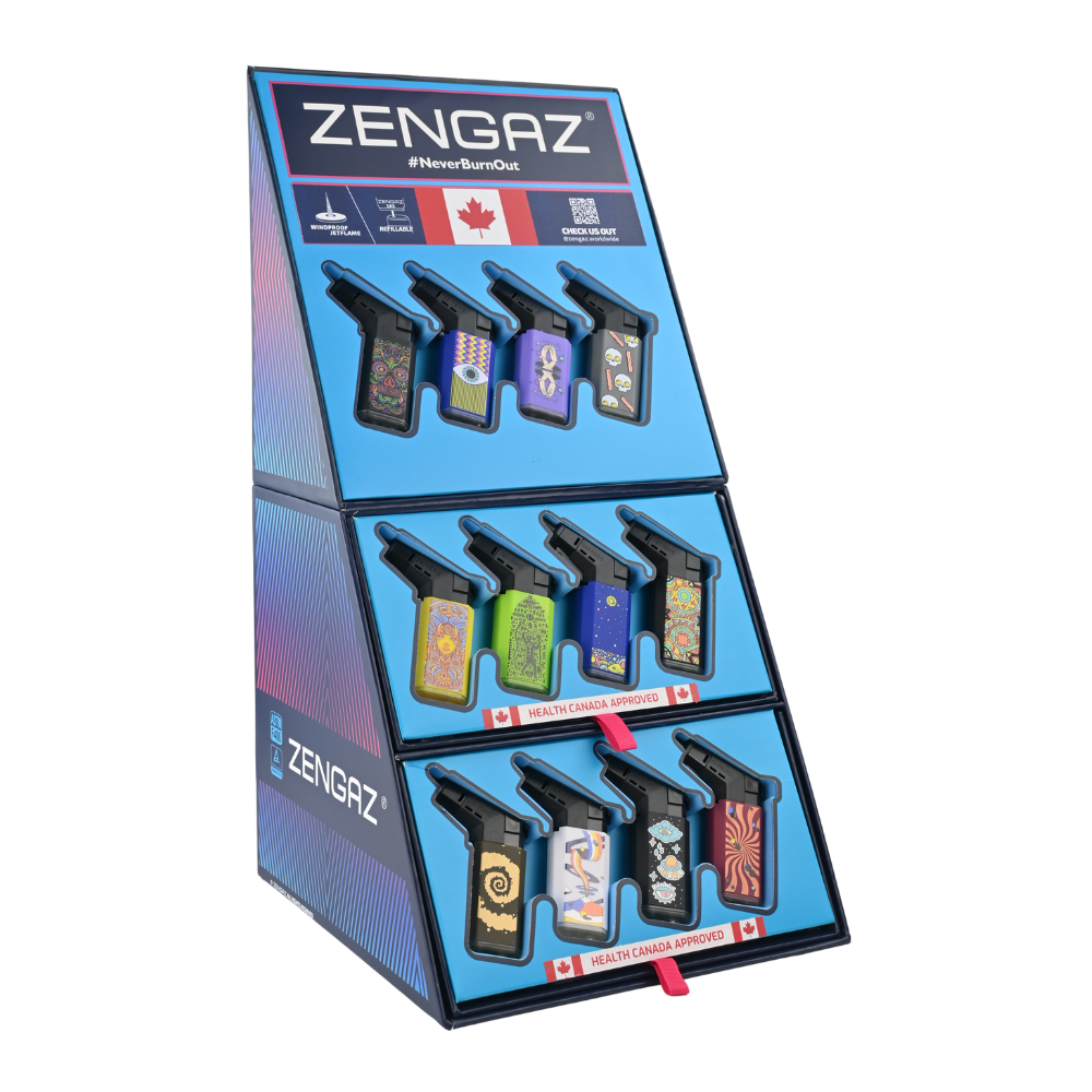 Zengaz Seven Jet (ZL-19) Series 8 Jet Rubberized Cube Lighters - 48ct