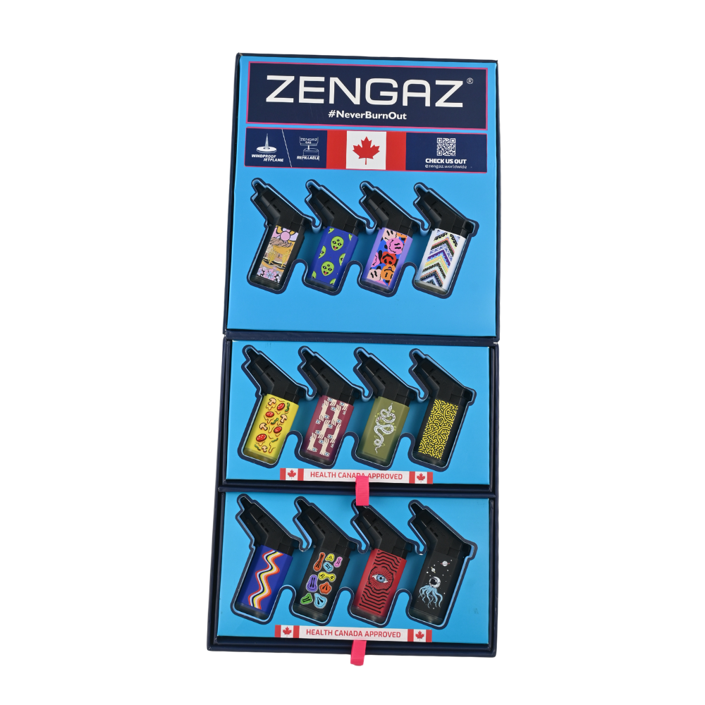 Zengaz Seven Jet (ZL-19) Series 8 Jet Rubberized Cube Lighters - 48ct