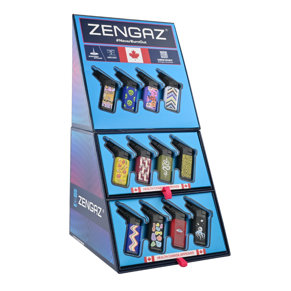 Zengaz Seven Jet (ZL-19) Series 8 Jet Rubberized Cube Lighters - 48ct