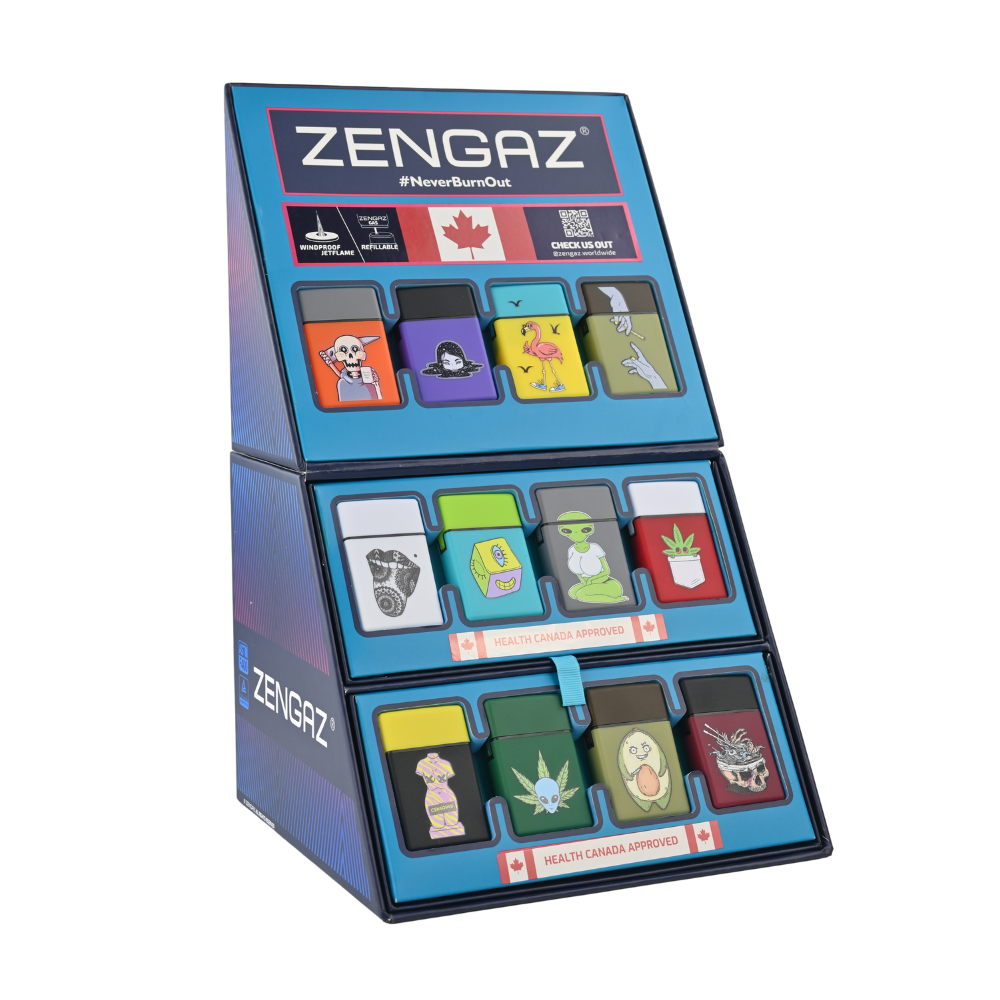 Zengaz Chip Jet (ZL-30) Series 8 Jet Rubberized Cube Lighters - 48ct