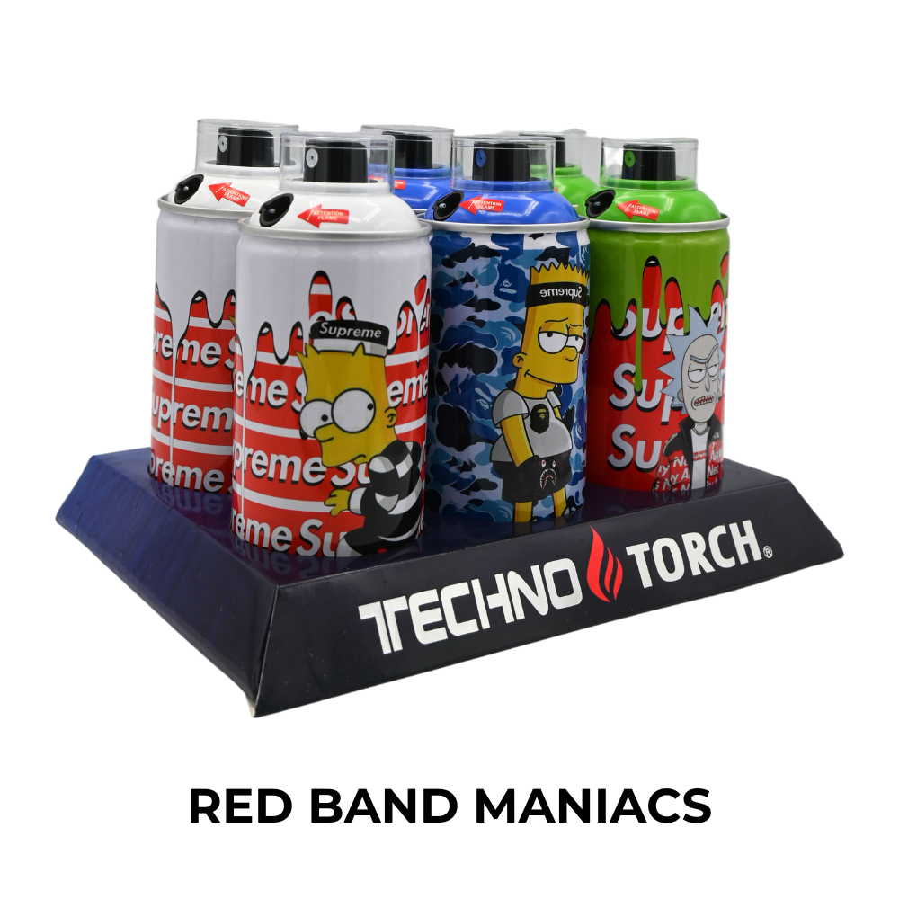 Techno Small Spray Can Torch Lighters - 6ct