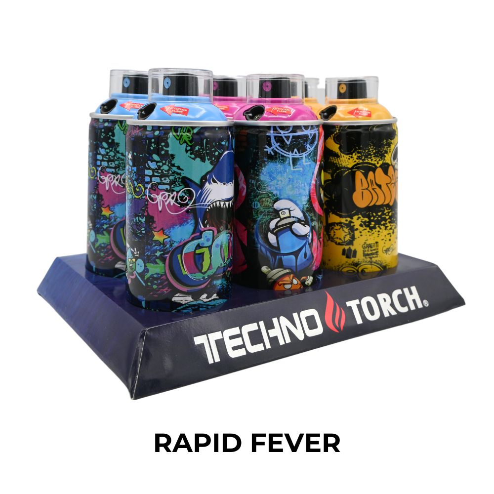 Techno Small Spray Can Torch Lighters - 6ct