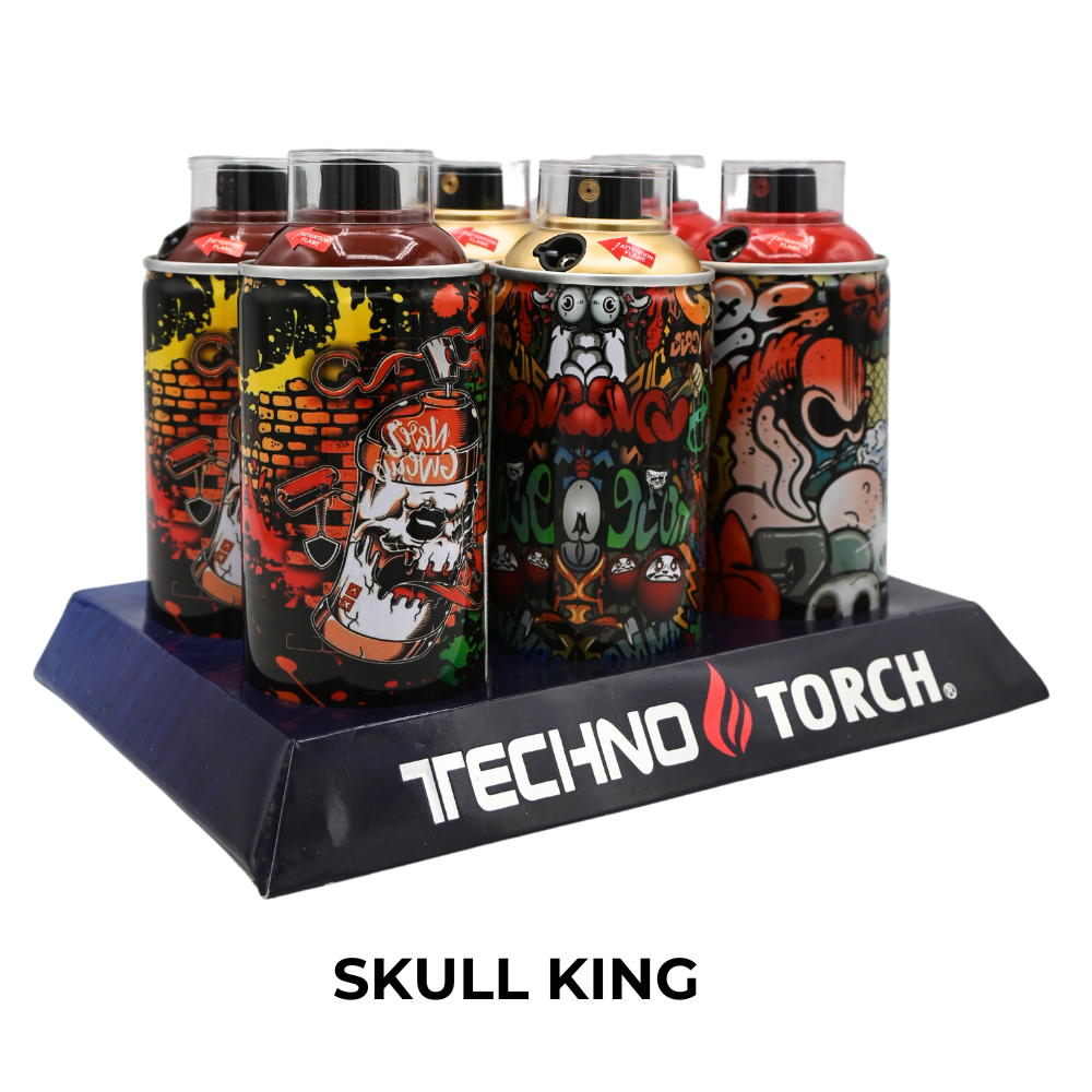 Techno Small Spray Can Torch Lighters - 6ct