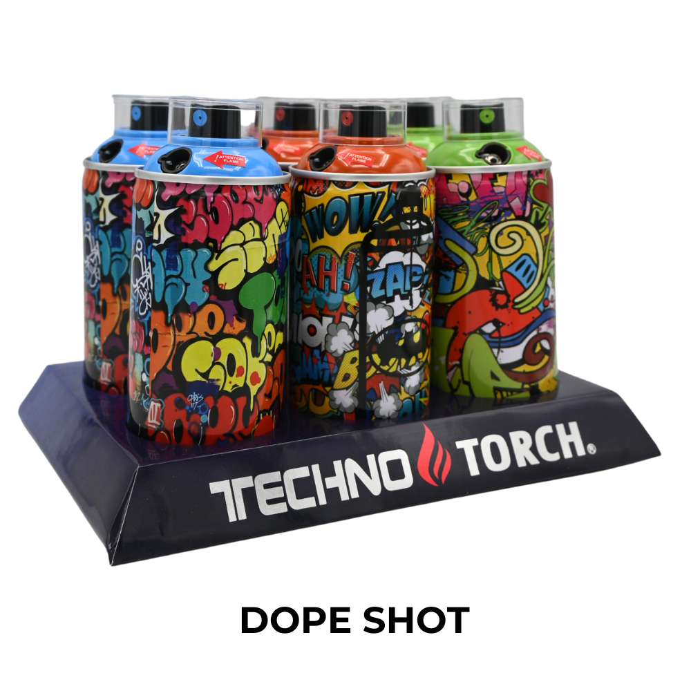 Techno Small Spray Can Torch Lighters - 6ct