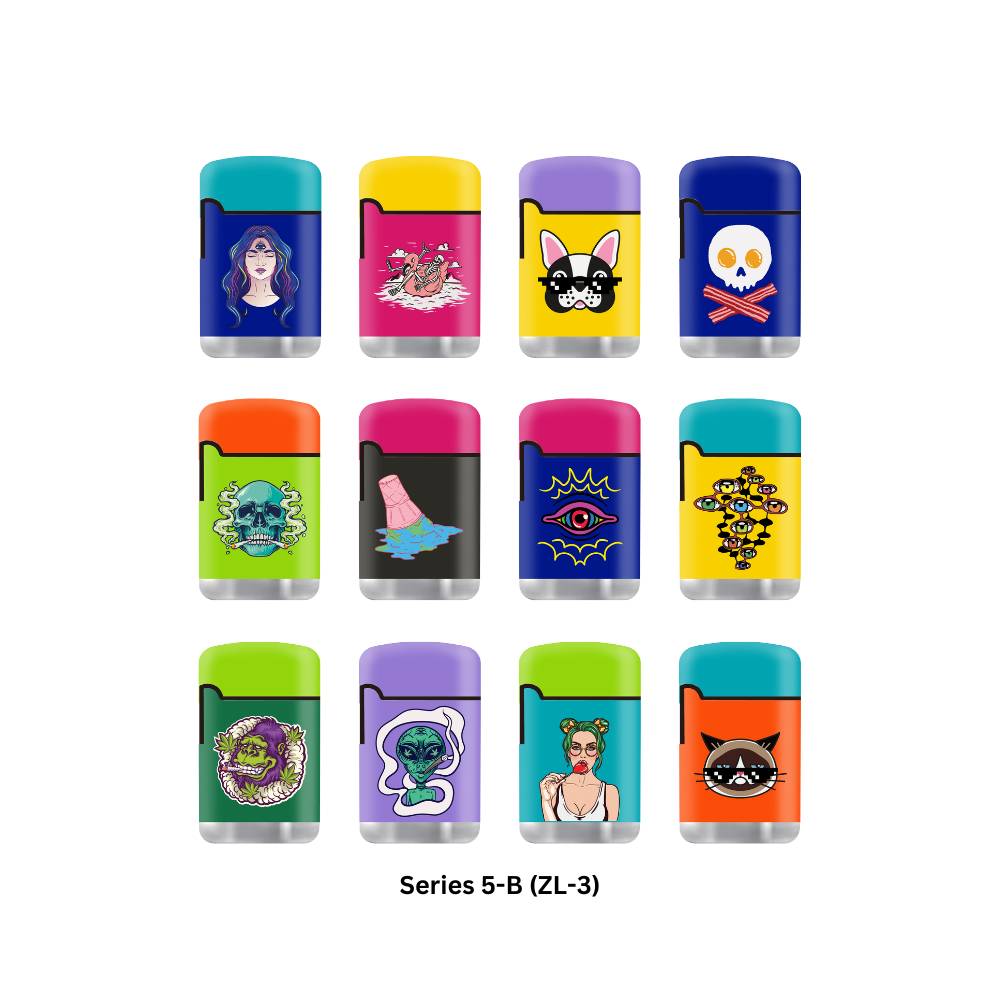 Zengaz Mega (ZL-3) Series 5 Jet Rubberized Cube Lighters - 48ct