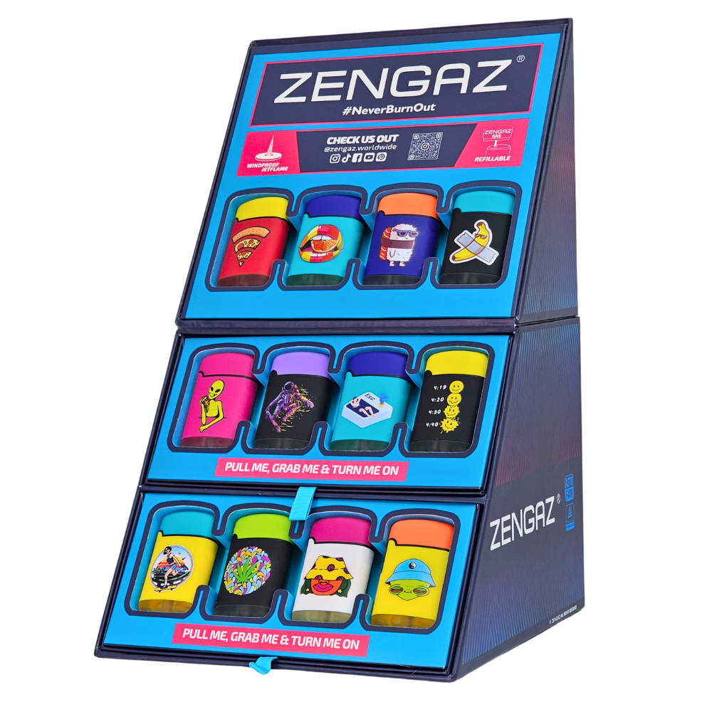 Zengaz Mega (ZL-3) Series 5 Jet Rubberized Cube Lighters - 48ct